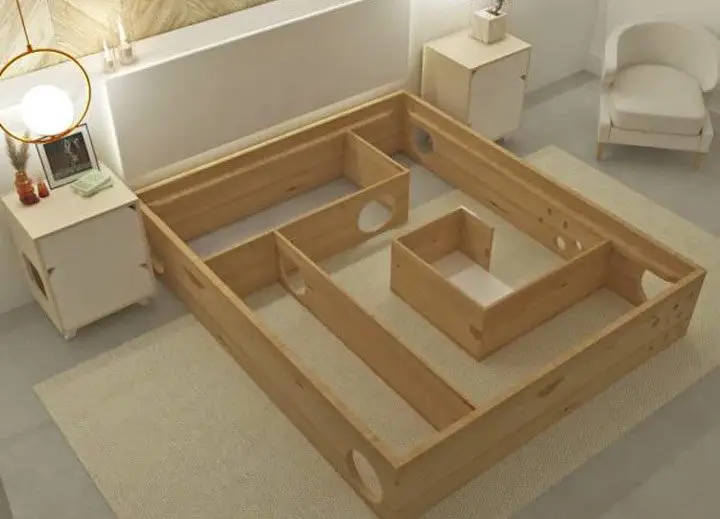Amazing Bed Frame With Place For Your Cats To Play